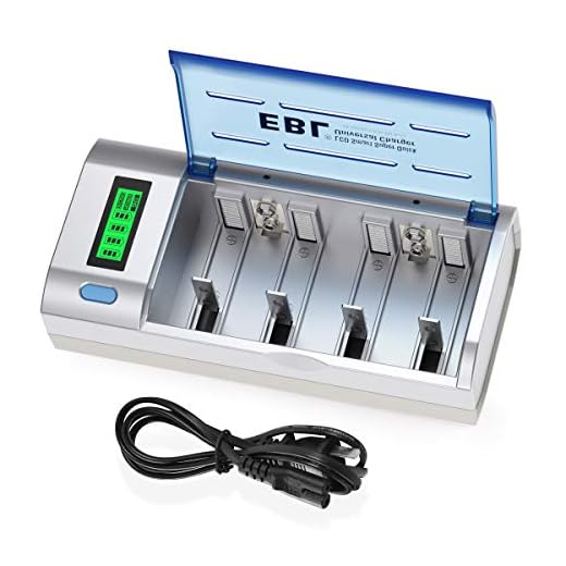 EBL Smart Battery Charger for C D AA AAA 9V Ni-MH Ni-CD Rechargeable Batteries with Discharge Function & LCD Display
