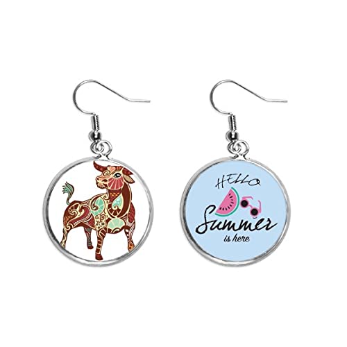 Pendientes de sandía Tauro constelación zodiaco para pendientes de verano
