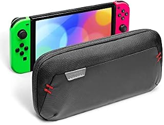 tomtoc Carrying Case for Nintendo Switch OLED Model & Original Nintendo Switch, Portable Storage Travel Bag Ultra Slim Soft Pouch with 20 Game Card Slots and Accessory Pocket