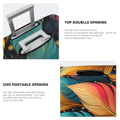 Travel Luggage Cover Colorful feathers Suitcase Protector Elastic Washable Stretch Suitcase Protector Anti-Scratch Travel Suitcase Cover Fit 18-32 Inch Luggage4