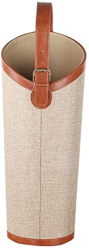 Porte-parapluie en cuir kaki au design rond raffiné pour la maison