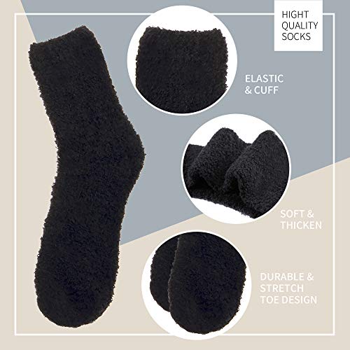 Image of DYW Mens Fuzzy Slipper Socks Super Soft Cozy Fluffy Winter Warm Sleeping Socks