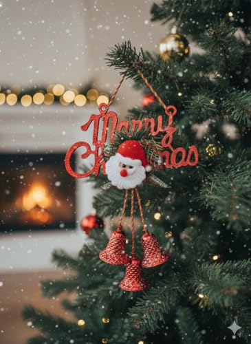 Image of Hanging Bell Decor Christmas Decoration | Items for Home & Office | Festive Hangings, Ornaments | PoPo Toys | Red