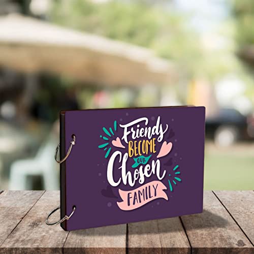 Image of WallDaddy,Scrap Book Photo Album Book Scrapbook for Memories Photo Albums for Photos Collection Slam Book 4x6 5x7 200 Photos Memory Book Size (22 cmx16 cm) (Family Friends), Multicolor, Large