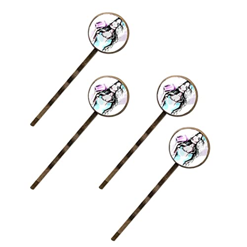 Épingles à cheveux dessinées à la main lot de 4 bijoux de tête poétiques