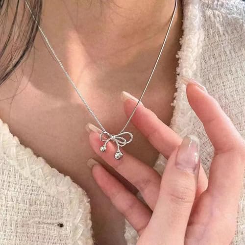 Pendentif élégant nœud scrub sur collier ajustable chaîne de clavicule - 2