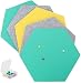 SEG Direct Hexagon Felt Board Gray / Teal / Yellow 5 PCS Set with Push Pins 10.2 x 11.8 x 0.5 inches