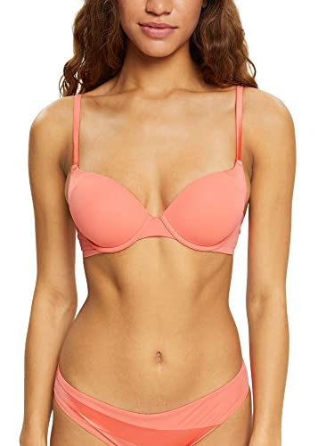 ESPRIT Damen Shiny Block sexy pad Geformter BH, Coral, 85 A