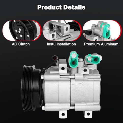 Image of Air Conditioning Compressor for Kia Amanti for Hyundai Santa Fe XG350 3.5L | 2002-2006 Replaces AC Compressor for Car