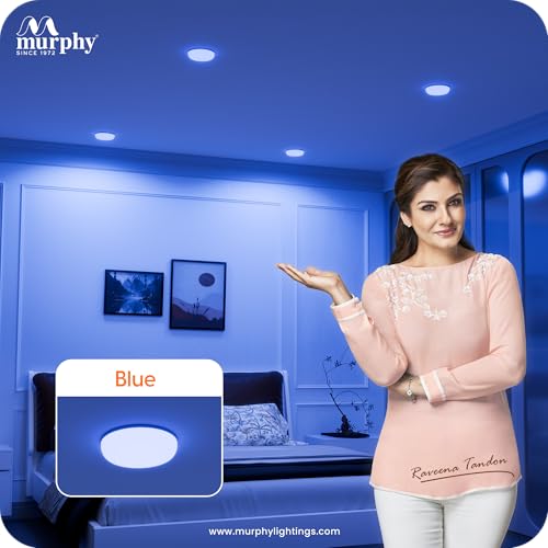 Image of Murphy Crescent 7W Round LED Junction Box Ceiling Downlight | Blue | Deep Fit Design | 2-Year Warranty (Pack of 4)