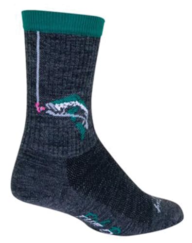 SockGuy Hooked 6in Wool Crew Cycling Sock - WCRHOOKED (Hooked - L/XL)