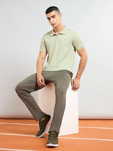 Image of TECHNOSPORT Mens Slim Fit Self-Design Half Sleeve Polo T-Shirt for with Matpiq for Sports and Regular Uses
