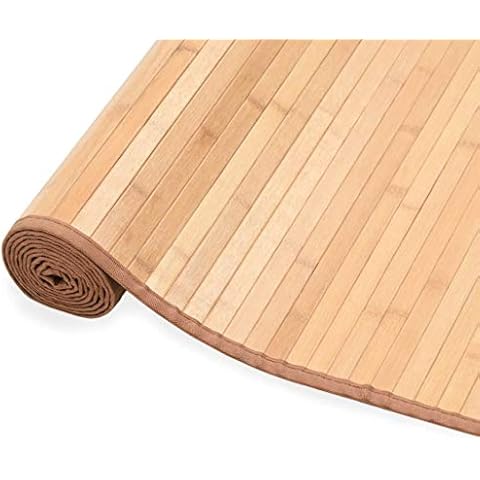 Tidyard Alfombra de Bambú Marrón con Respaldo Antideslizante Cover