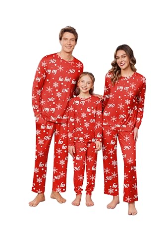Ekouaer Matching Family Sets Christmas Pajamas Set Xmas PJS Sleepwear Soft Christmas Matching Jammies
