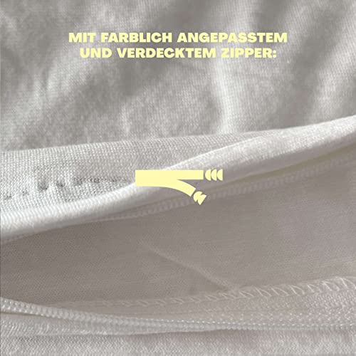 schlafgut Easy Mako-Jersey Kissenbezug 40x80 cm Grey Mid (Mittelgrau) – 100% Baumwolle Kopfkissenbezug Bügelfrei mit Ton-in-Ton Reißverschluss – Made in Green by Oeko-TEX