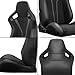 2 Pieces Universal Racing Seats with Dual Lock Sliders, 1 Pair PVC Leather Bucket Seats for Cars (Black 7)