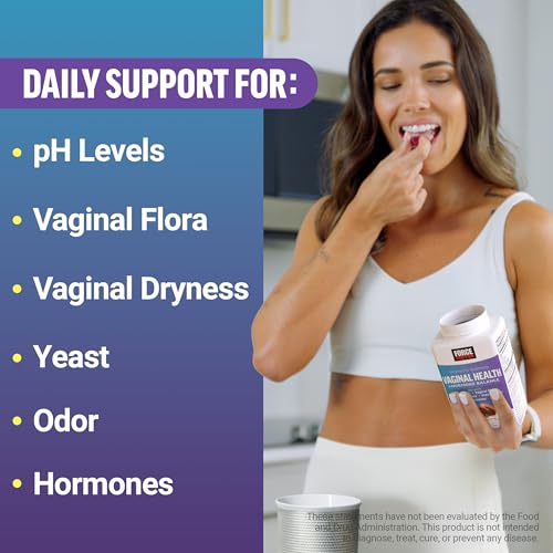 Image of Force Factor Vaginal Health Probiotic Supplement for Women with KSM-66 Ashwagandha & 5B CFUs for pH Balance, Vaginal Flora & Hormone Balance Support, Women's Wellness, Tropical Punch, 60 Soft Chews