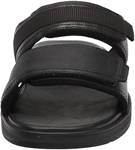 Rockport Men's Lucky Bay Slide Sandal, Black LEA, 8.5 Wide | Image 1