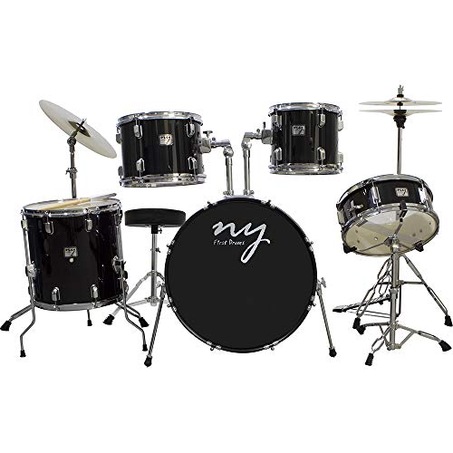 Bateria Acústica 2T Cromada Preto com Banco NY-F1RST