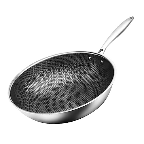 Wok de acero inoxidable con mango ergonómico DECHOUS miniatura 1