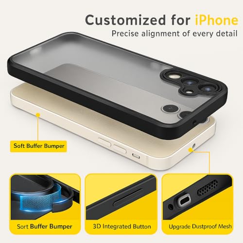 Image of Hybrid Clear Case for Samsung Galaxy M36 / F36 5G, Hard PC+TPU Shockproof, Anti-Yellowing Cover with Camera Protection (Transparent Black)