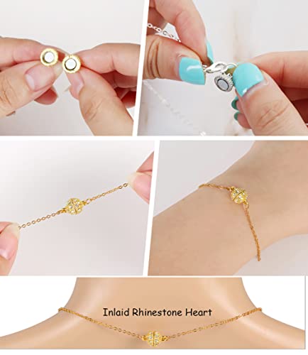 Crystal Magnetic Clasps For Jewelry Making 24Pairs 8Mm 10Mm Round Gold Silver Clasp Connected For Bracelet Necklace Making Jewelry Strong Magnet Diy Accessories #TOP2