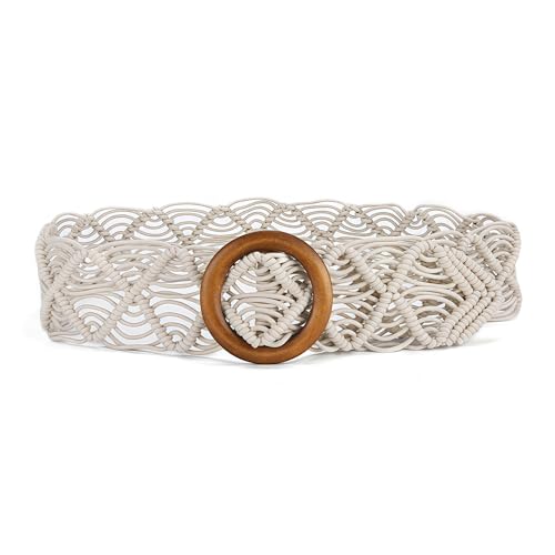 HOTWILL Boho Belt for Women Wide Bohemian Rope Braided Waist Belts Ladies Summer Dress