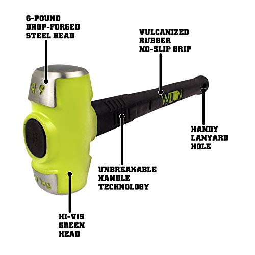 Wilton 20616 6-pound HEAD, 16 B.A.S.H Sledge Hammer with Safety Plate Securing Head to Handle
