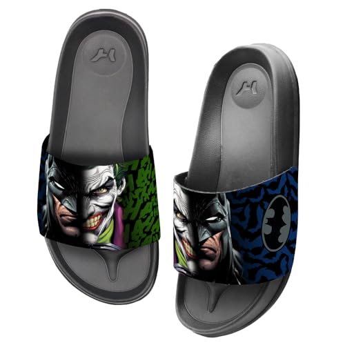 Popfunk Batman Joker Face Off Unisex Adult Slides Adjustable Flip Flop Sandals Officially Licensed Hypd Slydr Switch™3