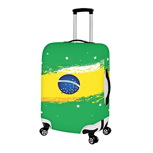 Image of Coloranimal Soccer Team Brazil Travel Luggage Cover Fits 18 /24 /28 /32 Inch Suitcase Case Bags Thickened Polyester Protector Cover for Men and Boys