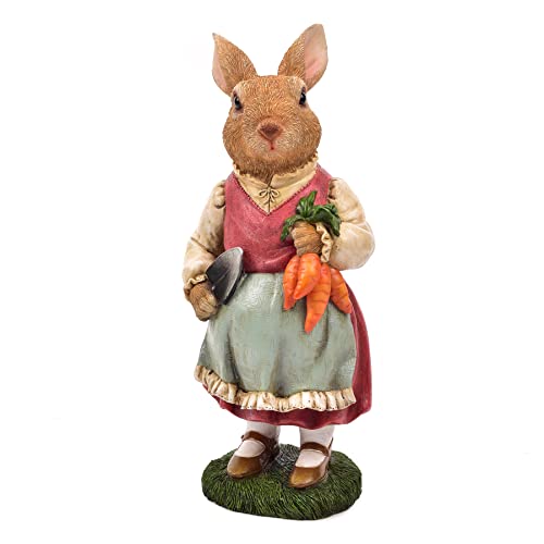 Widdop and Co Garden/Lawn Ornament 30cm - Rabbit with Carrots, Multicolor