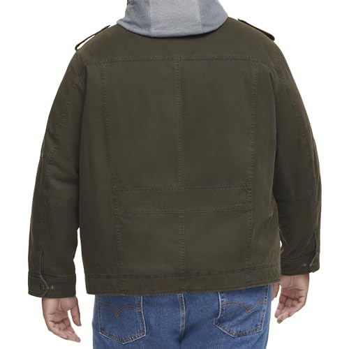 Image of Levi's Men's Washed Cotton Hooded Military Jacket (Regular & Big & Tall Sizes)