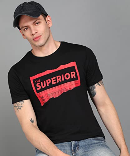 Image of Urbano Fashion Men's Graphic Printed Round Neck Half Sleeve Slim Fit Cotton T-Shirt