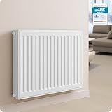 Belvit® Heizkörper Typ 22 | universeller Ventilheizkörper mit Mittelanschluss | 8 Anschlüsse | modern, kompakt & effizient | für Wandmontage geeignet | ideal für Wohnzimmer, Bad & Gäste-WC | weiß