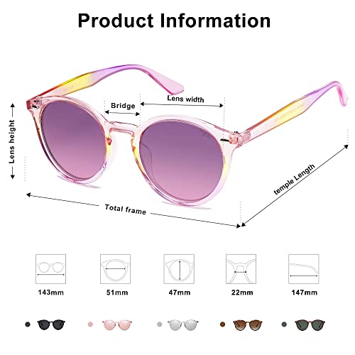 Image of SOJOS Retro Round Polarized Sunglasses for Women Men Classic Vintage Sunnies SJ2069