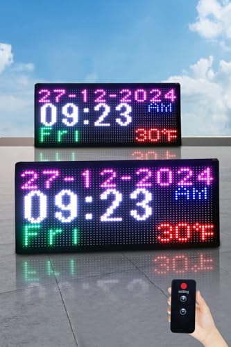 Reloj de pared digital doble cara 20x11 pulgadas con alarma miniatura 1