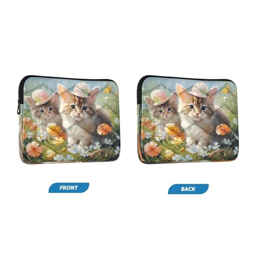 Funda para portátil de 13-14 pulgadas impermeable con diseño de gatos miniatura 2