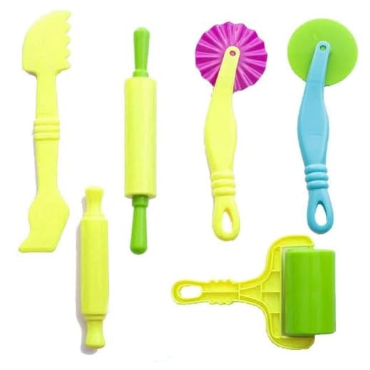 Carykon Clay and Dough Tools Kit for Kids - 6 Pieces - Assorted Colors