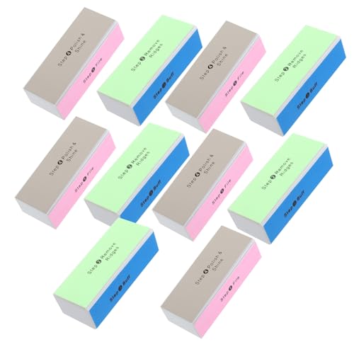 Gogogmee 10 Piezas Bloques Pulidores Uñas Caras Duraderos Herramientas Limado Profesional Manicura para Diario y Salón