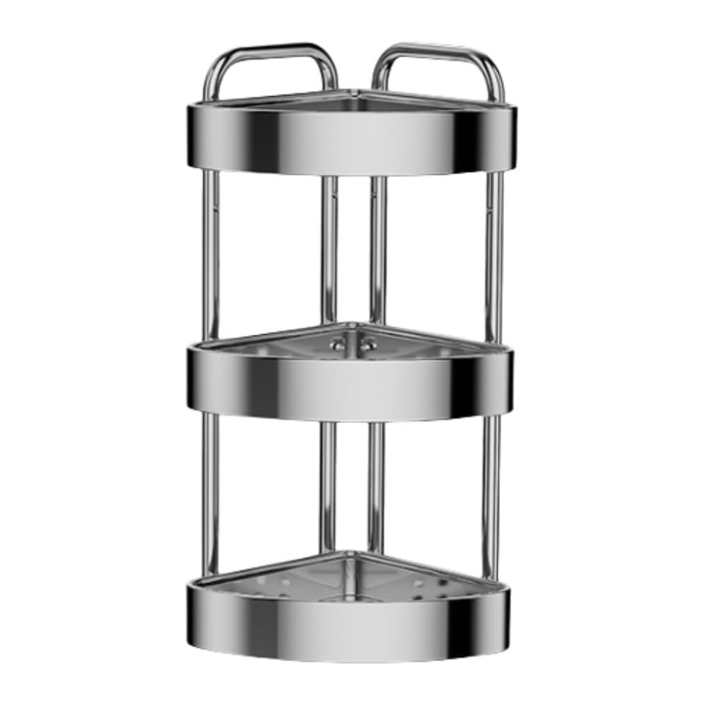 Goxyffmnv Kitchen Storage Rack, Shower Organizer, Metal Spice Rack, Multi-layer Organizer Rack, Countertop Storage Shelf for Kitchen Countertops, Bathroom(8.9 * 8.9 * 23.6in)