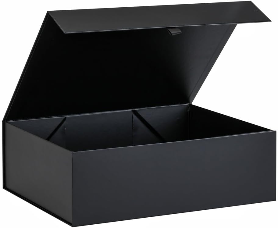 Extra Large Black Gift Box 16.5x14x5.5 Inches,Gift Boxs for Presents with Lid Magnetic Closure Collapsible,Groomsman Proposal Box,Birthday, Christmas,for Clothes and Large Gifts 16.5x14x5.5Inch-Black-Pack of 1