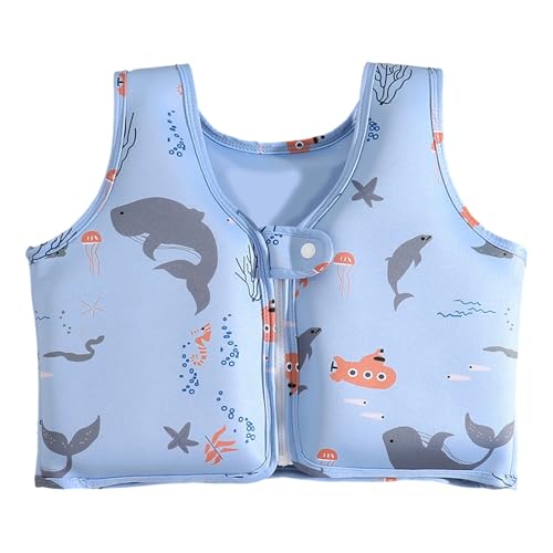 Chaleco Salvavidas Niños Chaqueta Natación Flotación Piscinas Acuáticas Playa Aprendizaje (Sky Blue, 2-3Years)