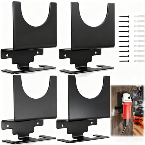 Tlence 4 Pack Angle Grinder Holder, Wall Mount Bracket for 5