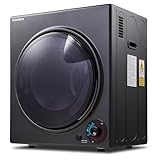 Kaelara Portable Dryer 3.5 cu.ft, 1500W Compact Dryer with Stainless Steel Tub, 4 Drying Mode, Overheat Protection, Apartment, Dorms, RVs, Black