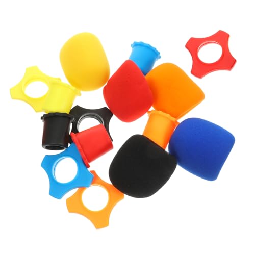 Abaodam 15 Piezas De Accesorios Para Micrófono Espuma Protectora, Anillos Antivuelco y Cubiertas Inferiores, Colores Mixtos, Protección Anti-caídas Para Micrófonos Inalámbricos