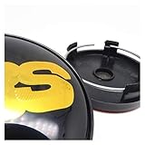 JHSHOP Nabendeckel 4 STÜCKE 60mm for BBS Auto Rad Center Hub Caps Abzeichen Emblem Aufkleber Aufkleber Felgen Staubsichere Abdeckungen Logo Auto Styling Zubehör Radnabenkappen (Color : K)