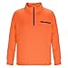 Mens Quarter Zip Pullover Casual Outdoor Stand Collar Pullover Mock Neck Long Sleeve Shirts Fashion Textured Tops, Orange, Large