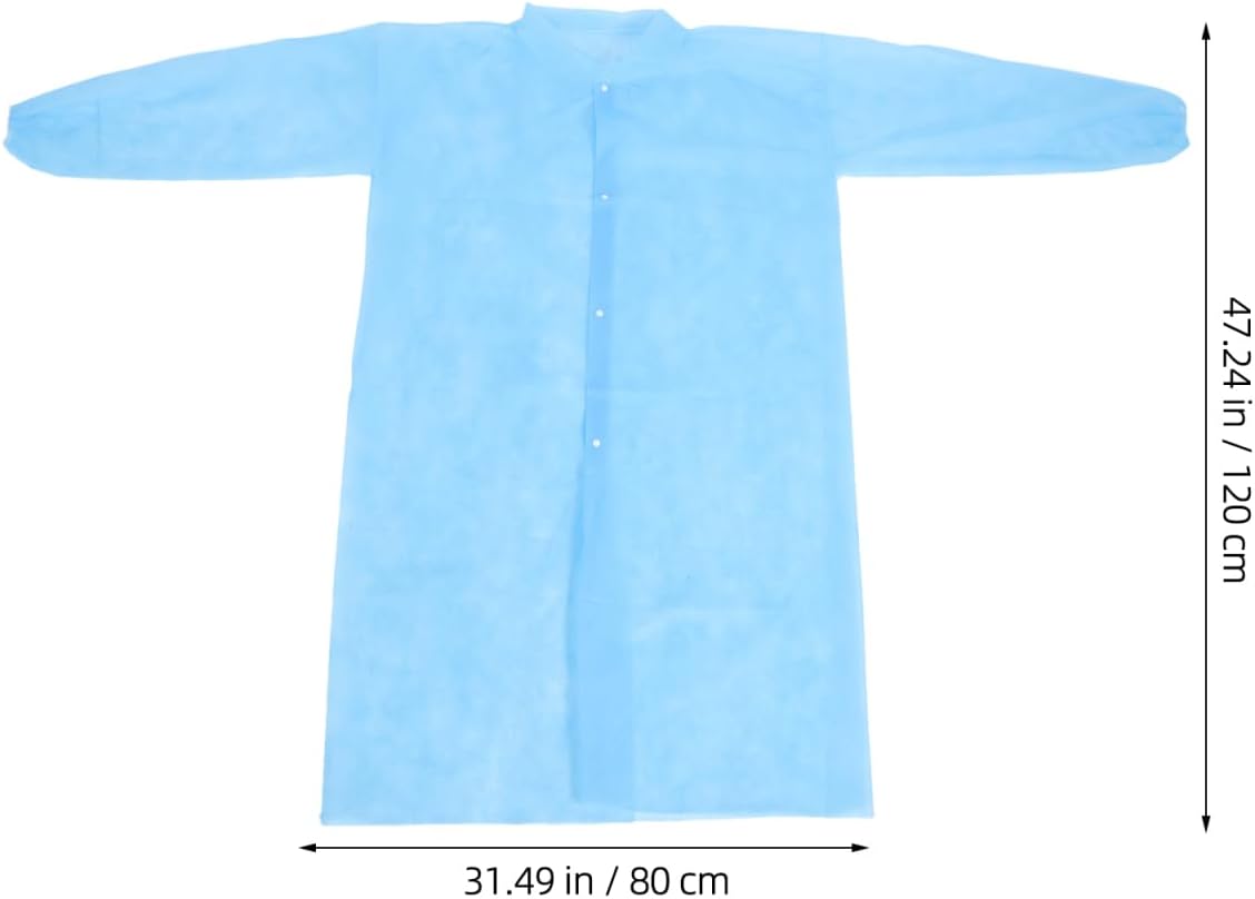 MAGICLULU 10pcs Disposable Lab Coats Men Women Lab Coats Lightweight Non-woven Protective Suit