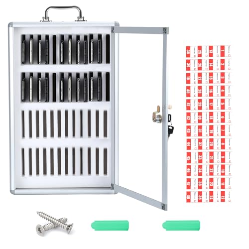 Cell Phone Locker, 36/48 Slot Aluminum Alloy Storage Cabinet, Wall-Mounted or Desktop Use, with Handle and Safety Lock for Office, Classroom, Gym 48 Slots