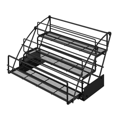 Organisateur de placard de cuisine avec étagère coulissante noire rétractable